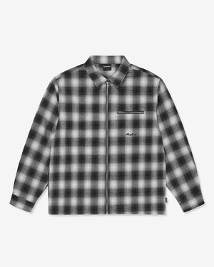 FLY ZIP PLAID SHIRT