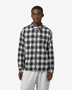 FLY ZIP PLAID SHIRT