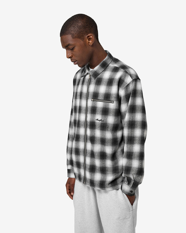 FLY ZIP PLAID SHIRT