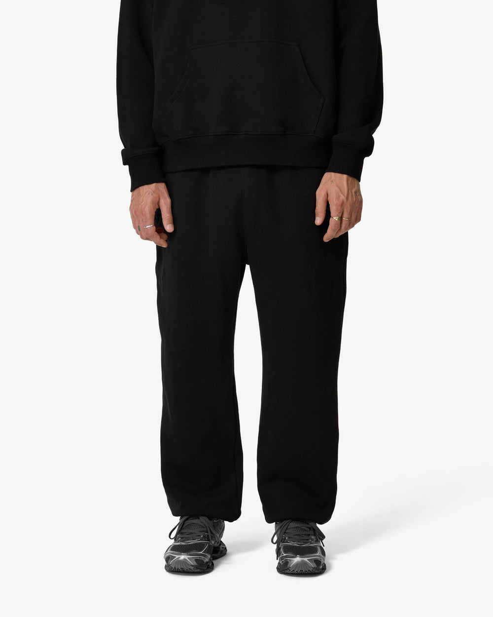 Black sweatpants on a white background
