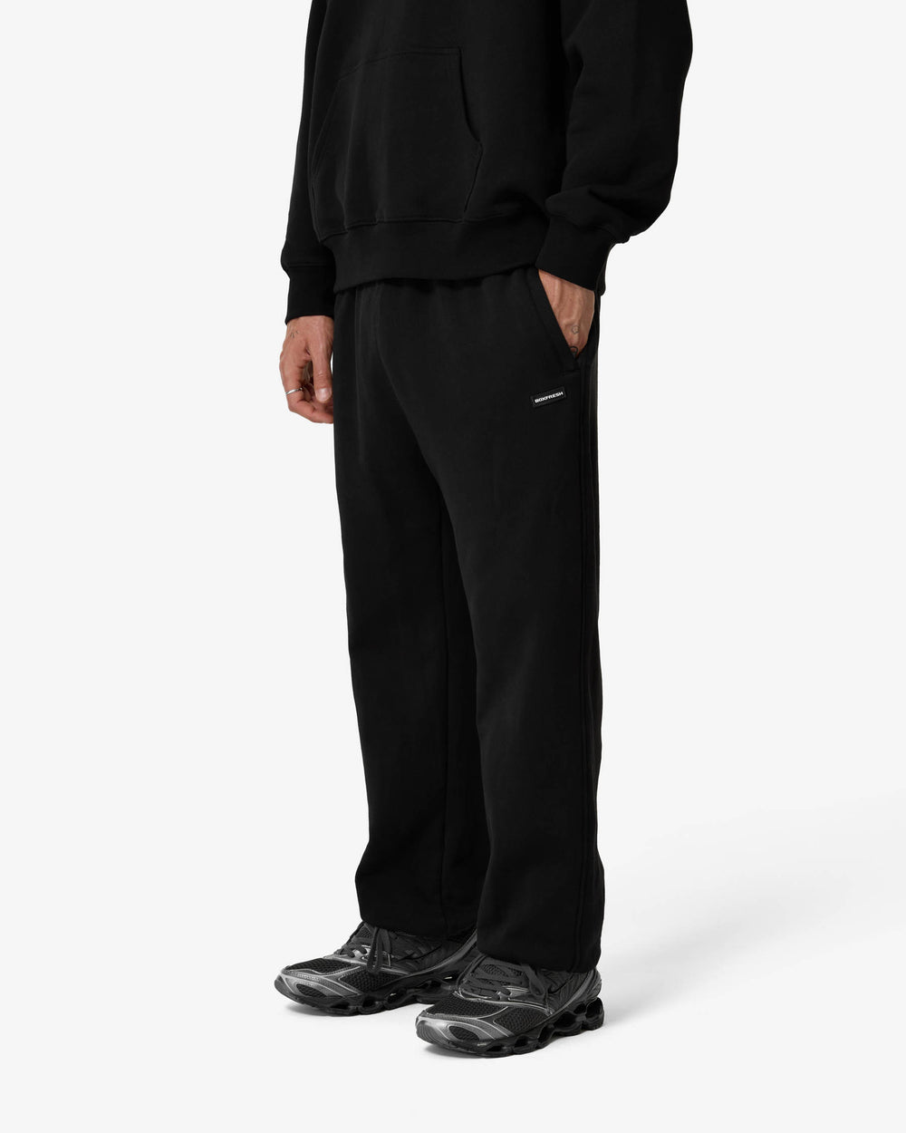 Black sweatpants on a white background
