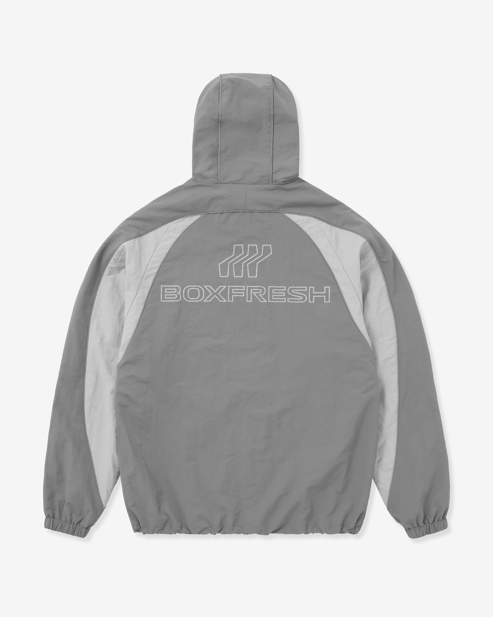 Gray jacket with a hood on a white background