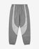 Gray sweatpants with a logo on a white background