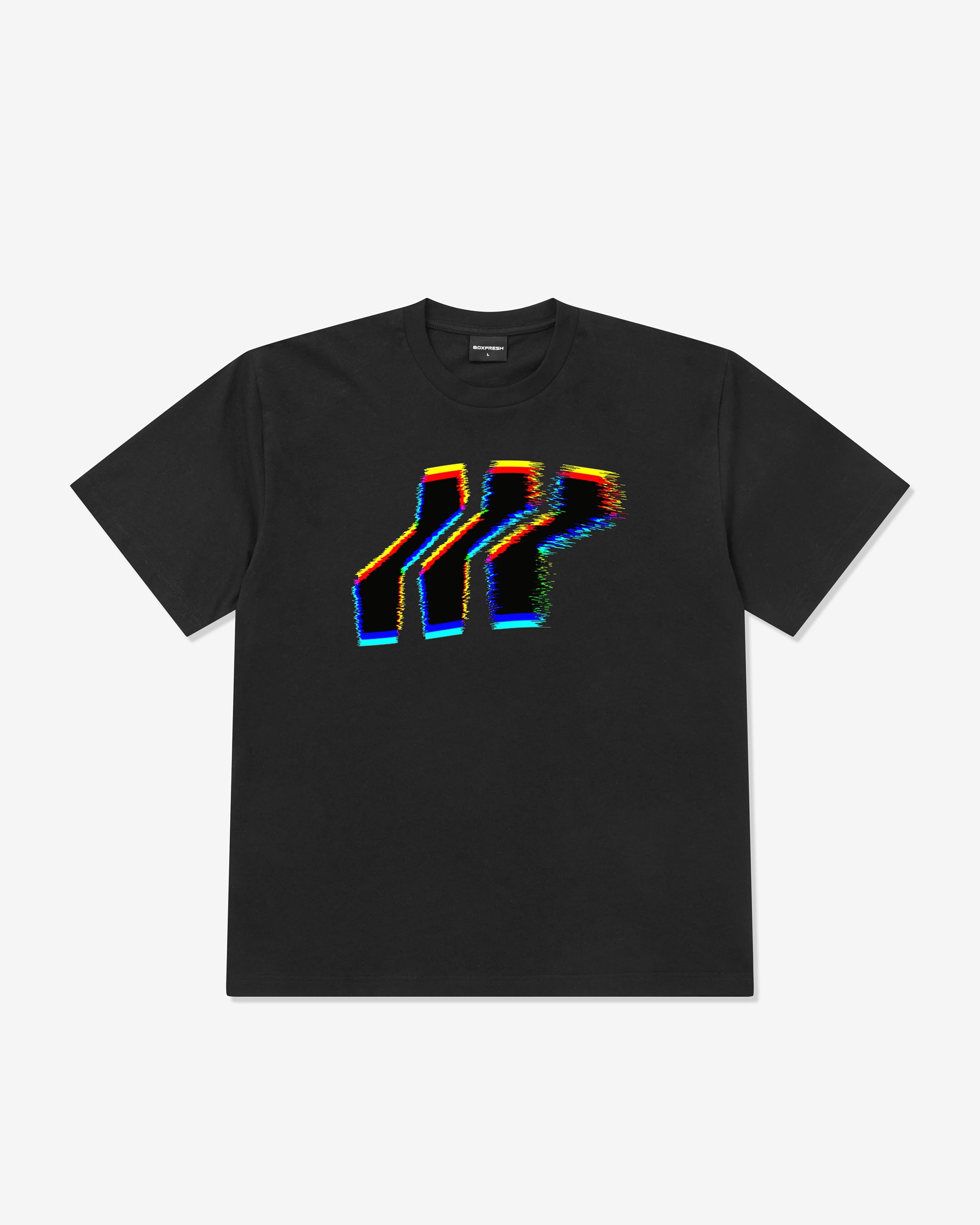 Blur Graphic T-Shirt – Black Cotton | BOXFRESH