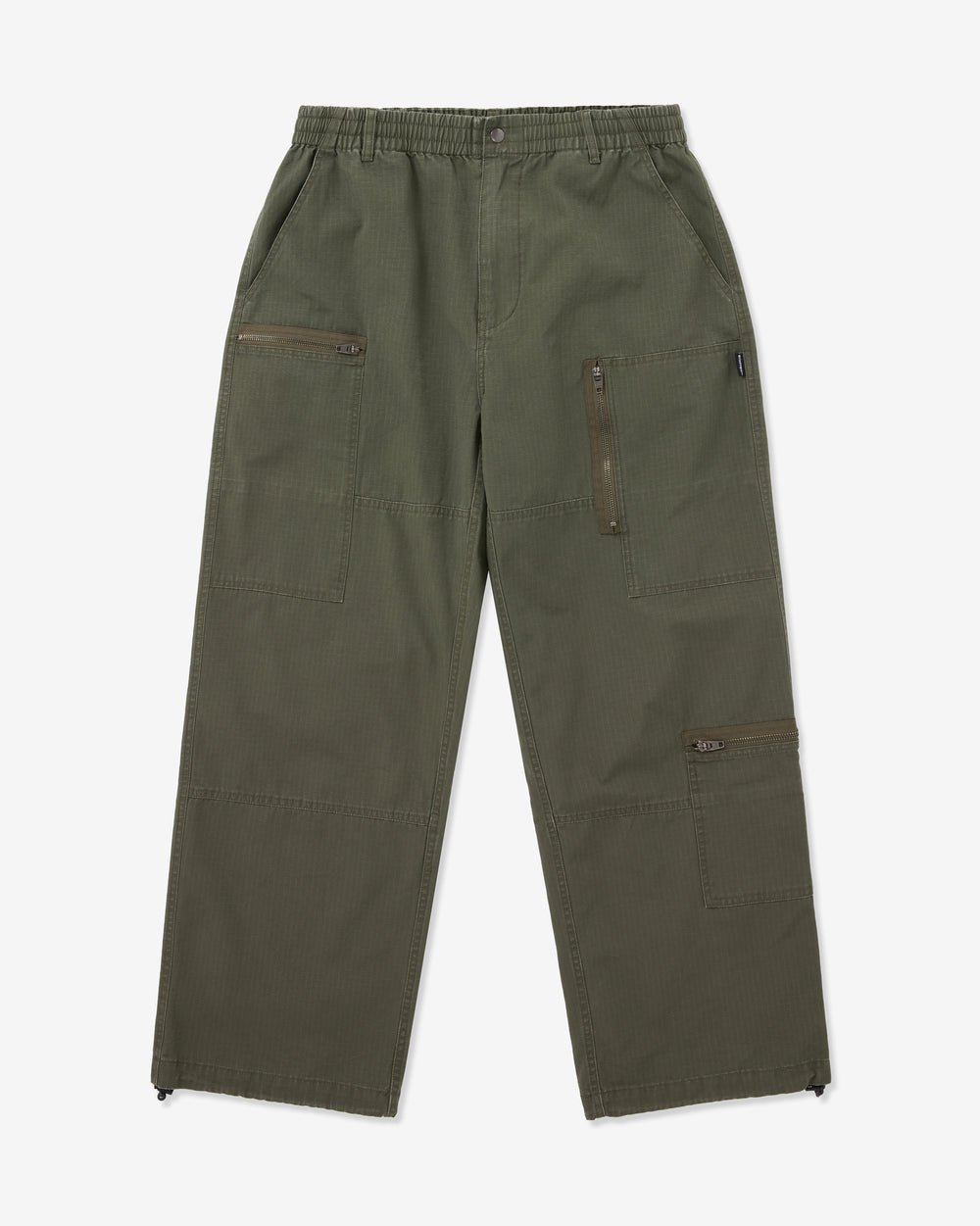 Green cargo pants on a white background