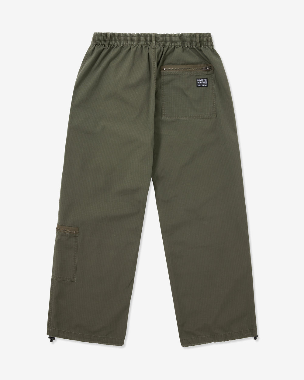 Green cargo pants on a white background