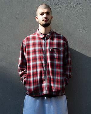 FLY ZIP PLAID SHIRT