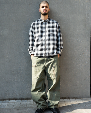 FLY ZIP PLAID SHIRT