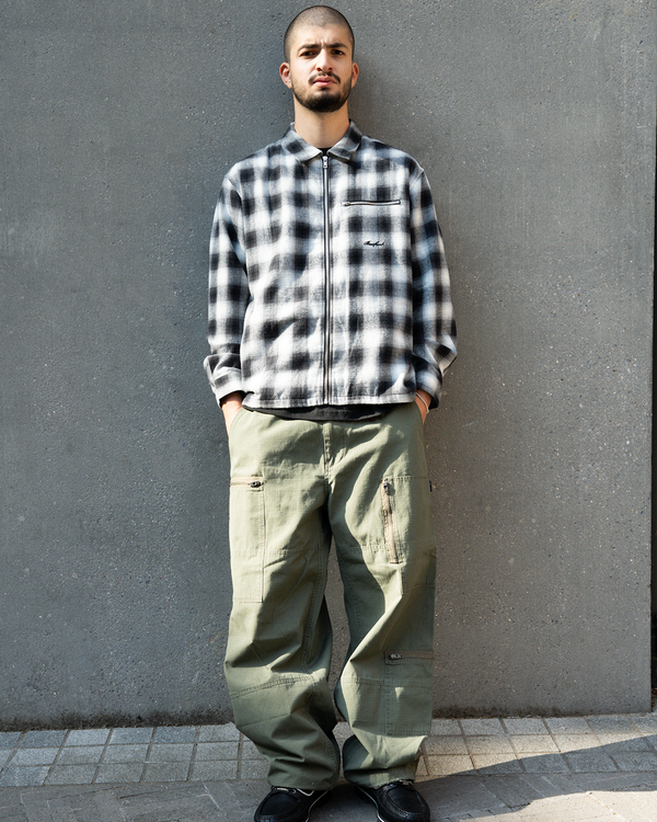 FLY ZIP PLAID SHIRT