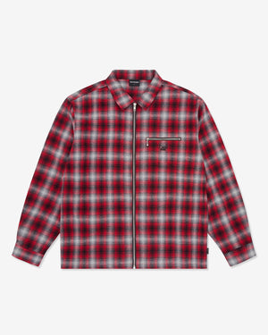 FLY ZIP PLAID SHIRT
