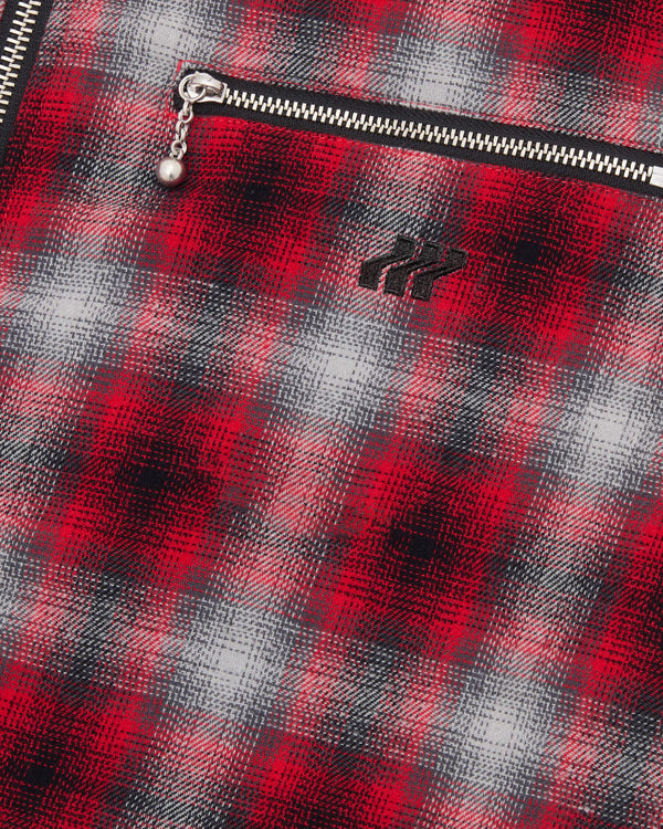 FLY ZIP PLAID SHIRT