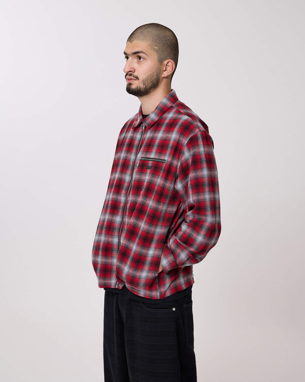 FLY ZIP PLAID SHIRT