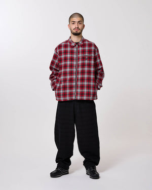 FLY ZIP PLAID SHIRT