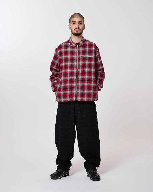 FLY ZIP PLAID SHIRT