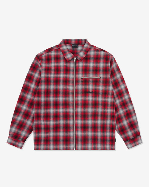 FLY ZIP PLAID SHIRT