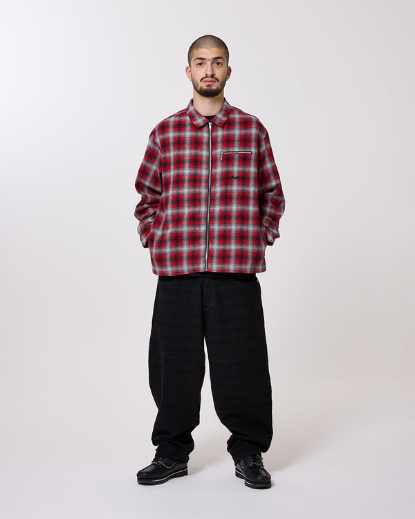 FLY ZIP PLAID SHIRT