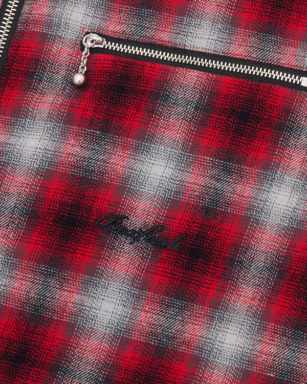 FLY ZIP PLAID SHIRT